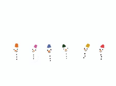 雪だるま（セット） 手描き,雪だるま,セットのイラスト素材