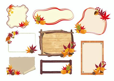 Autumn leaves frame set, JPG, PNG and AI Autumn leaves frame set, autumn leaves, frame, autumn, JPG, PNG and AI