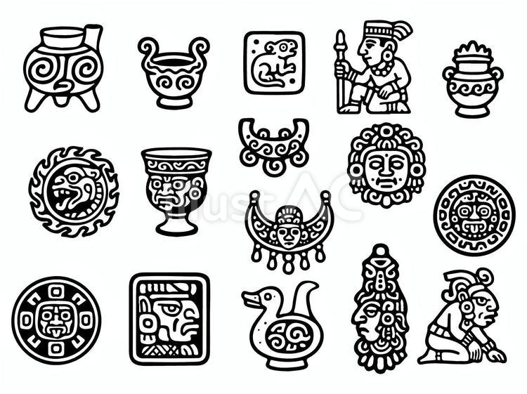 古代遺物のイメージアイコン 仮面,レリーフ,人のイラスト素材