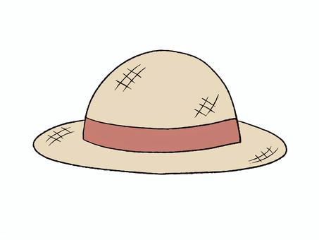 麦わら帽子 麦わら帽子,帽子,夏,日差し,対策,熱中症対策,通気性,シンプル,ゆるい,デフォルメのイラスト素材