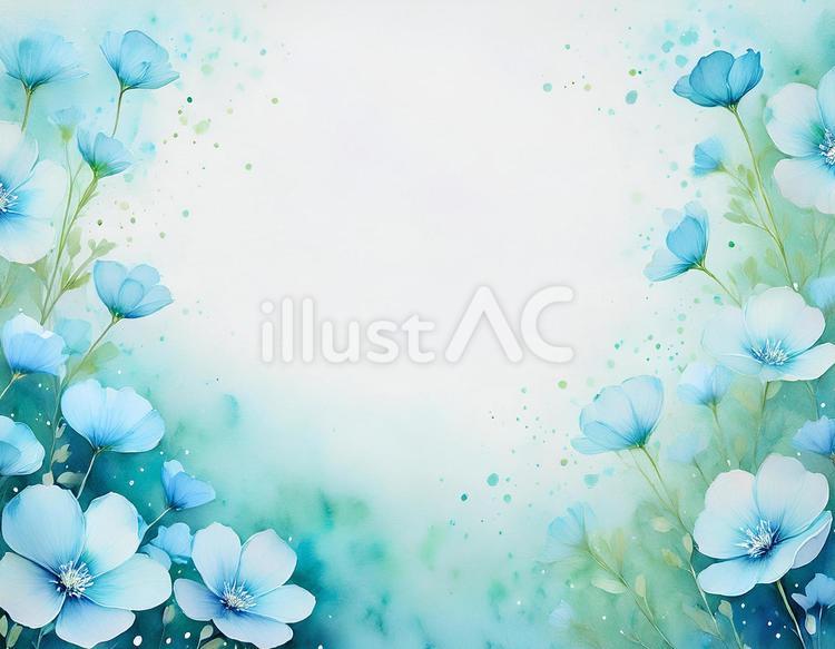 水彩画　ネモフィラ2 ネモフィラ,青,花のイラスト素材