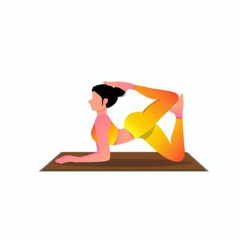 ヨガ 063 ヨガ 063 ヨガ,ストレッチ,女性,エクササイズ,ポーズ,全身,部位,腹筋,筋肉痛,トレーニングのイラスト素材