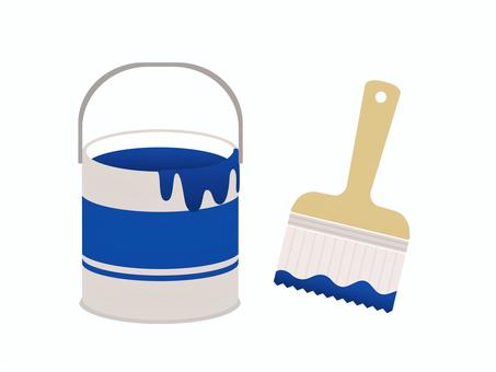 Bucket and brush (blue), , JPG, PNG and AI