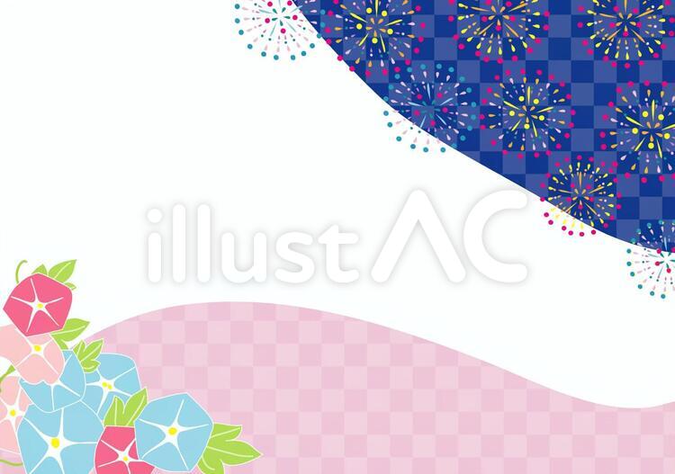 花火と朝顔 朝顔,花火,夏のイラスト素材