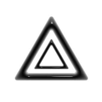 ぷっくりした黒い三角形の3Dアイコン 三角形,フレーム,3d,立体,マーク,アイコン,可愛い,フェミニン,枠,キュートのイラスト素材