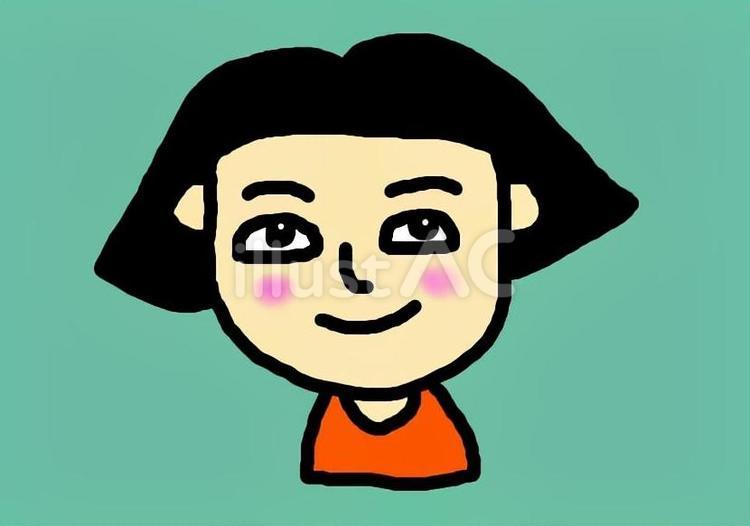 思い出し笑いをしている人 女性,思い出す,笑うのイラスト素材