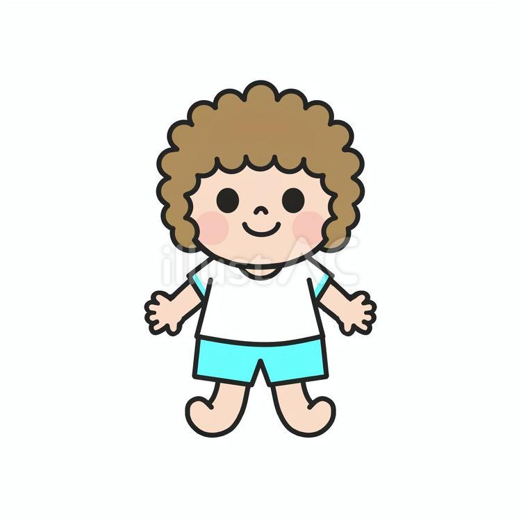 水色の体操服を着た子供 人間,かわいい,男の子のイラスト素材