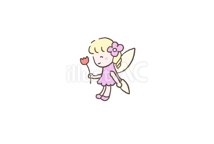 横向きの妖精の女の子 妖精,可愛い,女の子のイラスト素材
