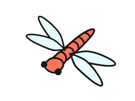秋　赤とんぼ　イラスト　シンプル 秋,生き物,赤トンボ,シンプル,虫,トンボ,イラスト,挿絵,素材,ワンポイントのイラスト素材