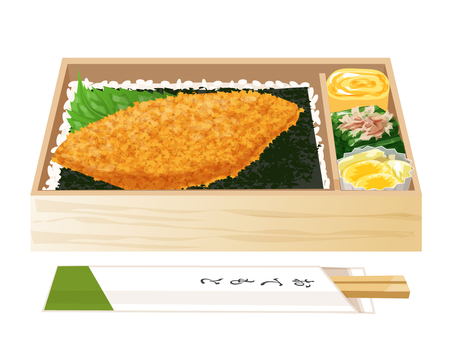 白身魚フライのり弁 のり弁,白身魚フライ,弁当,昼食,料理,食べ物,海苔,紫蘇,卵焼き,ほうれん草のイラスト素材