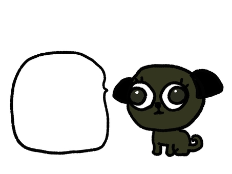 黒パグと吹き出し 黒パグと吹き出し パグ,生き物,動物,犬,黒パグ,吹き出し,かわいい,オリジナル,イラスト,挿し絵のイラスト素材