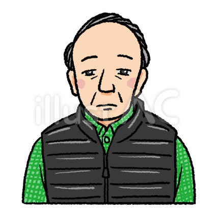 ダウンベストのおじいさん