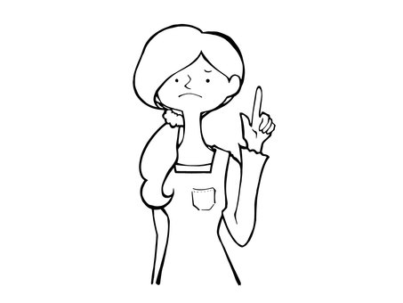エプロンをした女性のイラスト, JPG, PNG and AI エプロンをした女性のイラスト, fem, les gens, tablier, JPG, PNG and AI