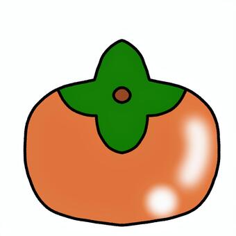 柿 柿,果物,秋,果樹,アイコンのイラスト素材