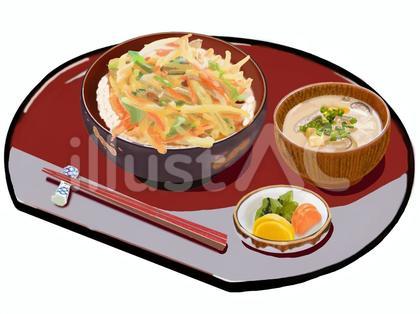 かき揚げ丼セット(半月盆)