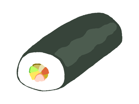 恵方巻 恵方巻,節分,巻き寿司,縁起物,太巻き,海苔,食べ物,行事,2月,きゅうりのイラスト素材