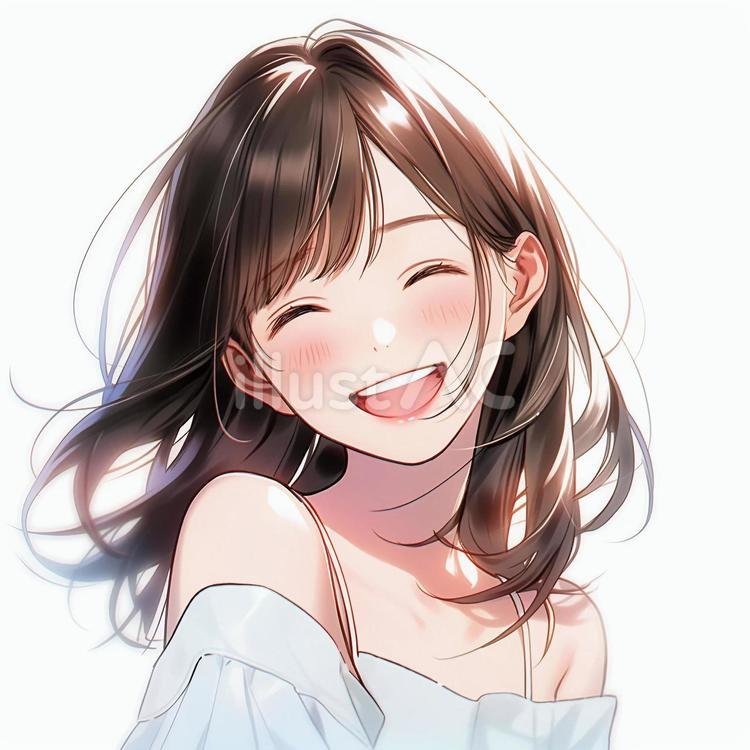 笑顔の女性イラスト - No: 24615226｜無料イラスト・フリー素材なら