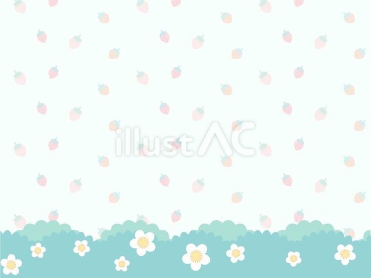 春のいちご柄フレーム背景2 いちご,春,苺のイラスト素材