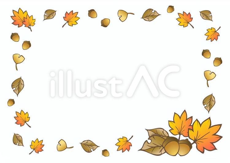 秋の素材13 秋,紅葉,フレームのイラスト素材