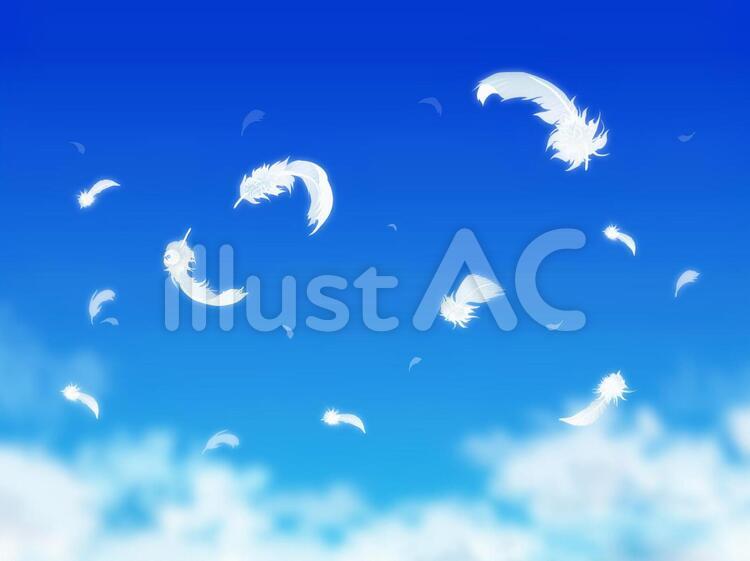 空と羽根と雲05 空,羽根,羽のイラスト素材