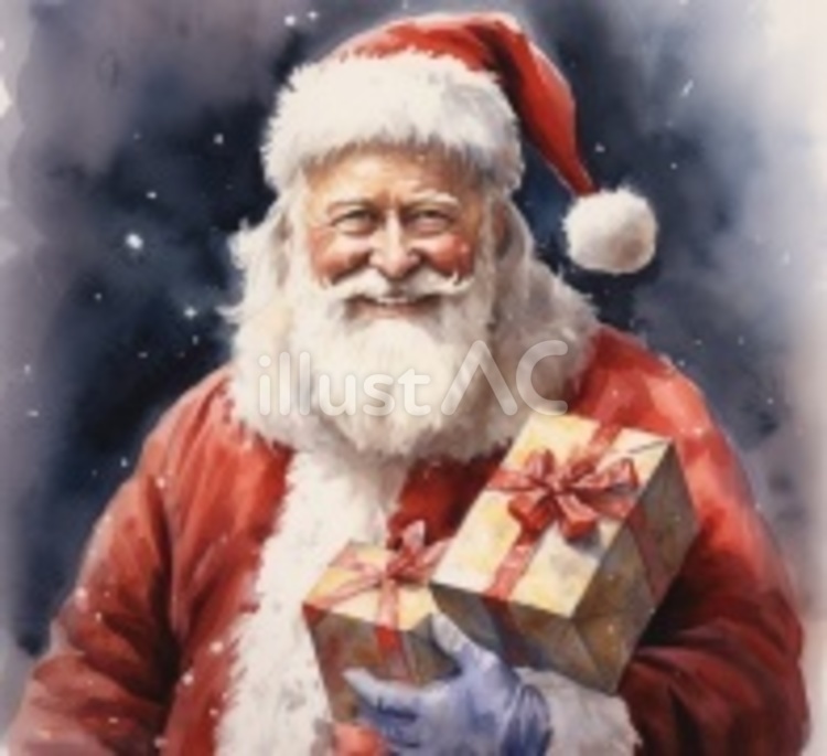 クリスマスプレゼントを配るサンタクロース クリスマス,クリスマスイブ,サンタクロースのイラスト素材