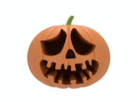 困り顔のハロウィンのかぼちゃ おばけ,素材,リアル,3d,カボチャ,ハロウィン,顔,秋,10月,ホラーのイラスト素材