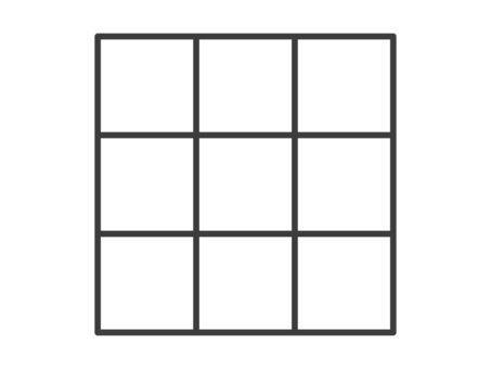 9個のマスのイラスト 9,マス,マス目,分割,項目,段階,フレーム,正方形,四角,フレームワークのイラスト素材