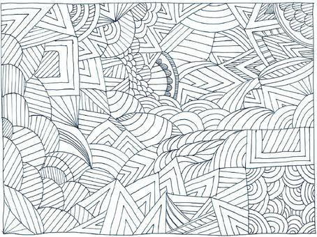 ゼンタングル4（手書き） ゼンタングル,手書き,癒し,瞑想,背景,壁紙のイラスト素材