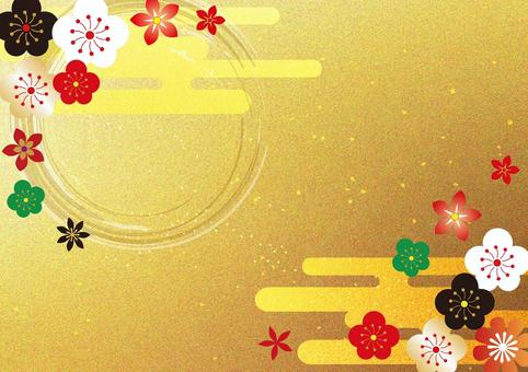 New Year _ and handle _ gold foil _ background 1527, celebration, frame, frame, JPG and AI