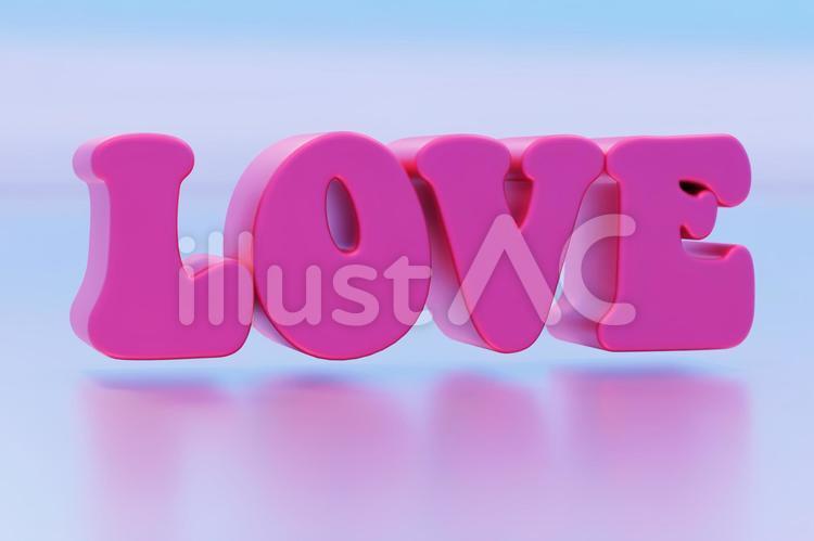 立体的なLOVE love,文字,立体のイラスト素材