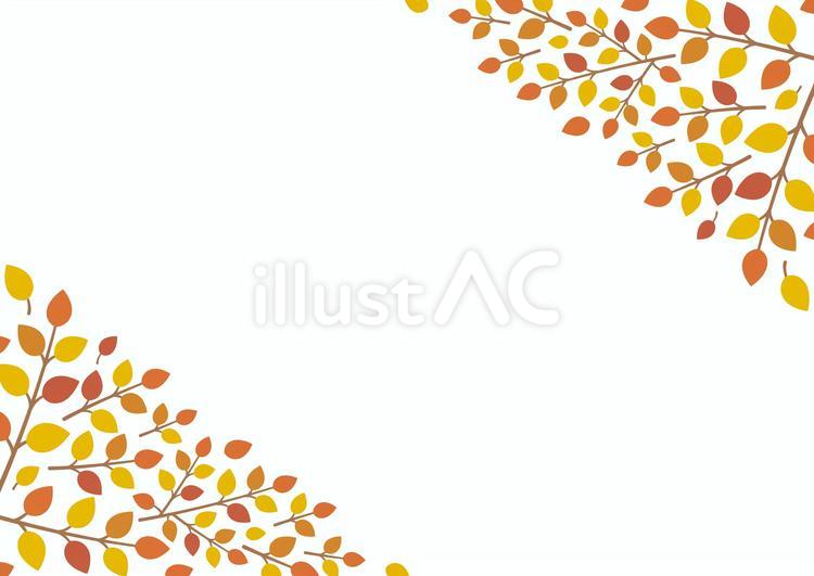秋の紅葉した葉のフレーム、秋の背景01 秋,背景,フレームのイラスト素材