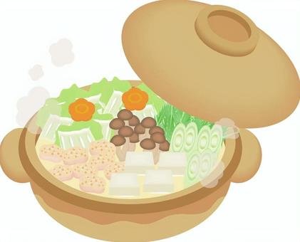 豆乳鍋 豆乳鍋 豆乳鍋,鍋料理,豆乳,土鍋,白菜,にんじん,しめじ,水菜,ねぎ,豆腐のイラスト素材