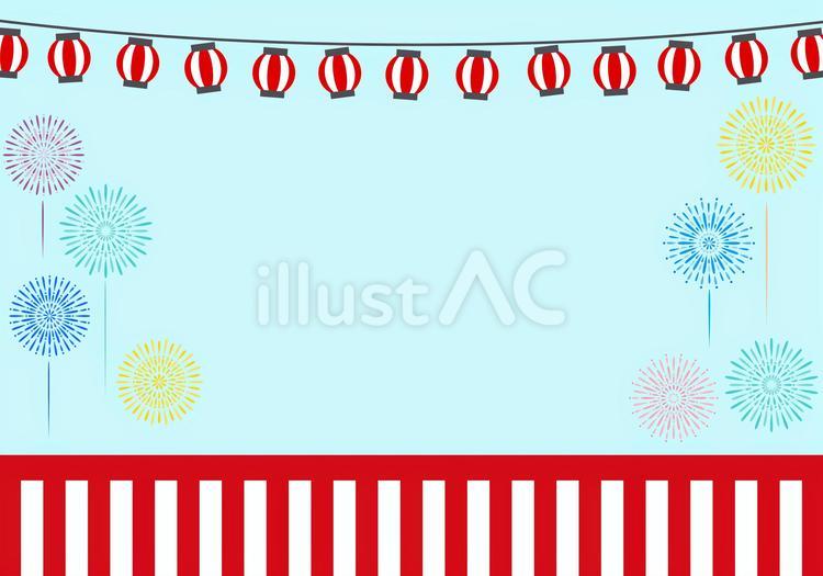夏祭りや花火のおしゃれフレーム背景19水 夏祭り,背景,夏のイラスト素材