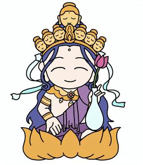 十一面観音菩薩 十一面観音菩薩 十一面観音菩薩,観音菩薩,観音様,仏様,仏,仏教,宗教,神様のイラスト素材