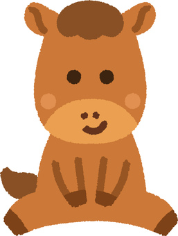 座っている馬のキャラクター