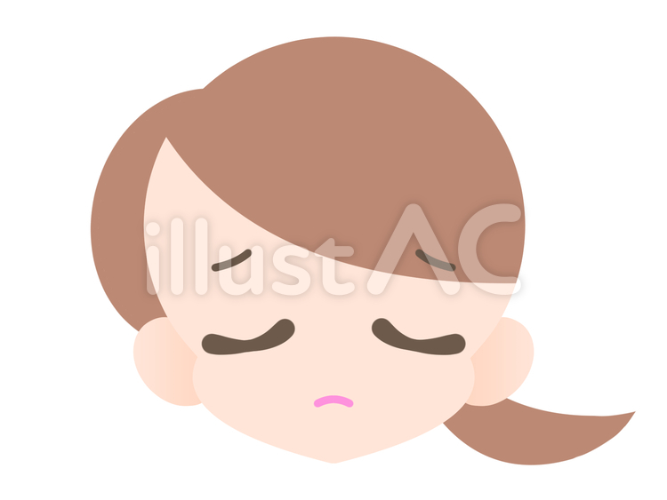 女性-しょんぼり20180810 女性,顔,しょんぼりのイラスト素材
