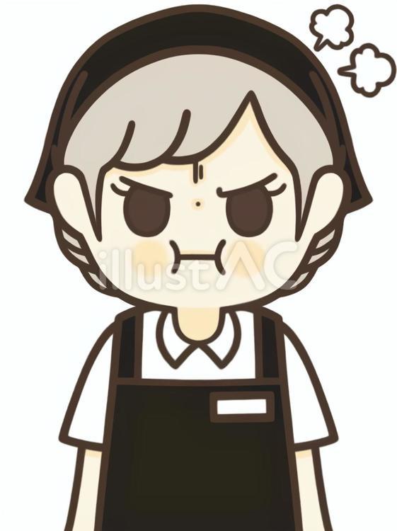 怒っている女性店員 女性,店員,スタッフのイラスト素材
