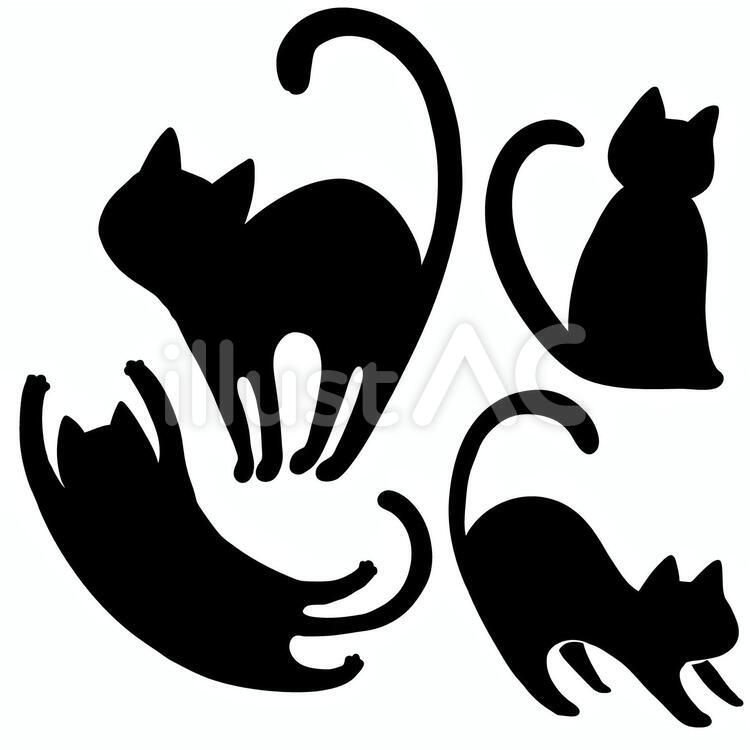 猫のシルエット 猫,シルエット,シンプルのイラスト素材