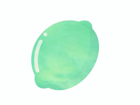 シンプルなレモン(緑) シンプル,レモン,果物,フルーツ,かわいい,挿絵,カットイラスト,素材,緑色,未成熟のイラスト素材