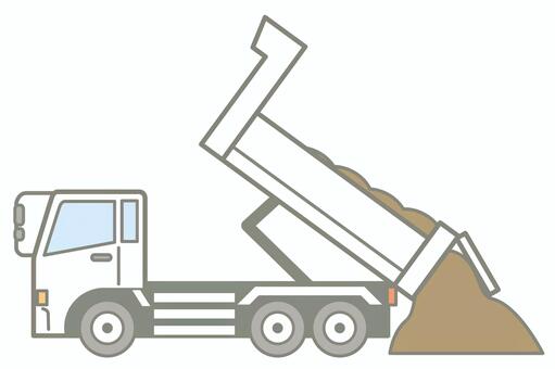 ダンプアップするダンプカーのアイコン 働く車,トラック,ダンプ,土砂,砂利,砕石,運搬,運送,ダンプカー,ダンプアップのイラスト素材