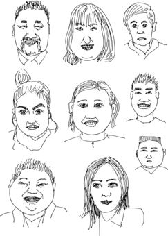 Illustration, portrait, quick drawing, figure painting, 