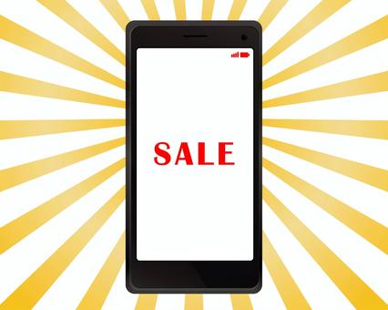 スマホ (SALE) スマホ,ネットショッピング,セール,販促,お買い得のイラスト素材