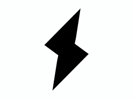 雷マーク警告黒アイコン 雷,稲妻,電気,警告,注意,危険,アイコン,マーク,シンボル,標識のイラスト素材