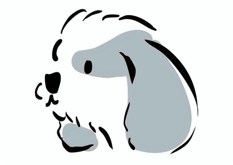 シーズーの横顔　イラスト シーズー,横顔,犬,イラスト,かわいい,手描き風,わんこ,ペット,動物,シンプルのイラスト素材