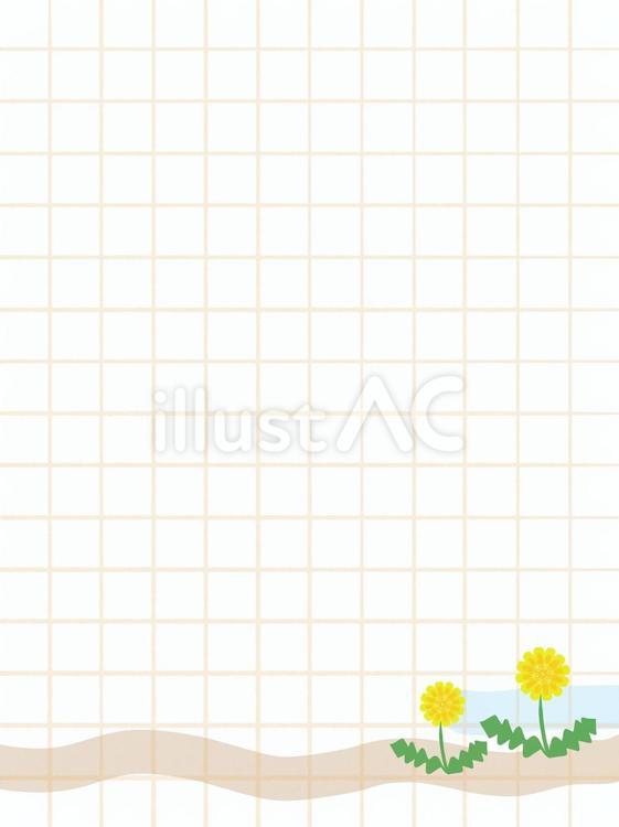 たんぽぽとチェック柄の背景（縦） 春,優しさ,柔らかさのイラスト素材