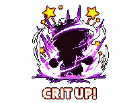 バフ（会心率向上） ドット絵,ピクセルアート,かわいい,レトロ,ゲーム,シルエット,バフ,効果,クリティカル,会心率のイラスト素材