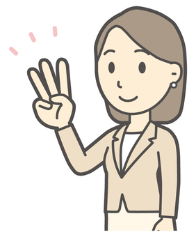  カジュアルスーツ女性-333-バスト 数字,会社員,女性,スーツ,ビジネス,仕事,ol,人,大人,ビジネスウーマンのイラスト素材