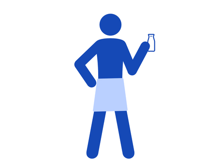 入浴後腰にタオルを巻き牛乳を飲む人(青) 入浴後腰にタオルを巻き牛乳を飲む人(青) バスタオル,腰,入浴,温泉,スパ,お風呂,湯上がり,風呂上がり,シャワー,バスタイムのイラスト素材