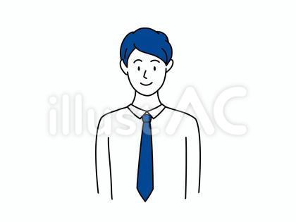 正面を向く会社員の男性