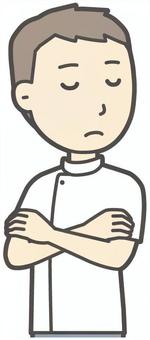  理学療法士男-098-バスト 無視,理学療法士,整体師,白衣,医療,病院,柔道整復師,カイロプラクティック,鍼灸師,マッサージ師のイラスト素材